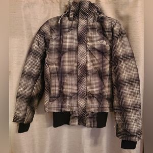 The North Face Women's 600 Goose Down Coat - Small - Olive/Black/Tan Plaid